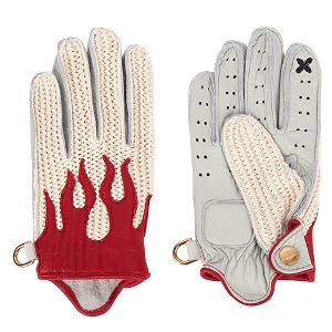 Summer Knit Flaming WHITE &amp; BLACK COMBI Gloves X SMART TOUCH (DEER/KNIT/RED/WHITE)