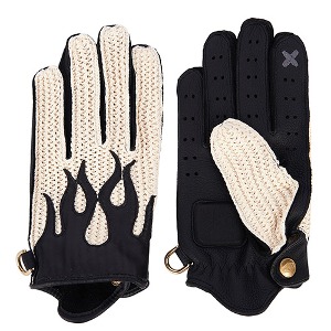 Summer Knit Flaming WHITE &amp; BLACK COMBI Gloves X SMART TOUCH (DEER/KNIT/BLACK/WHITE)