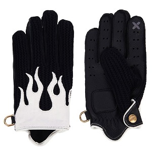 Summer Knit Flaming ALL BLACK Gloves X SMART TOUCH (DEER/KNIT/BLACK)